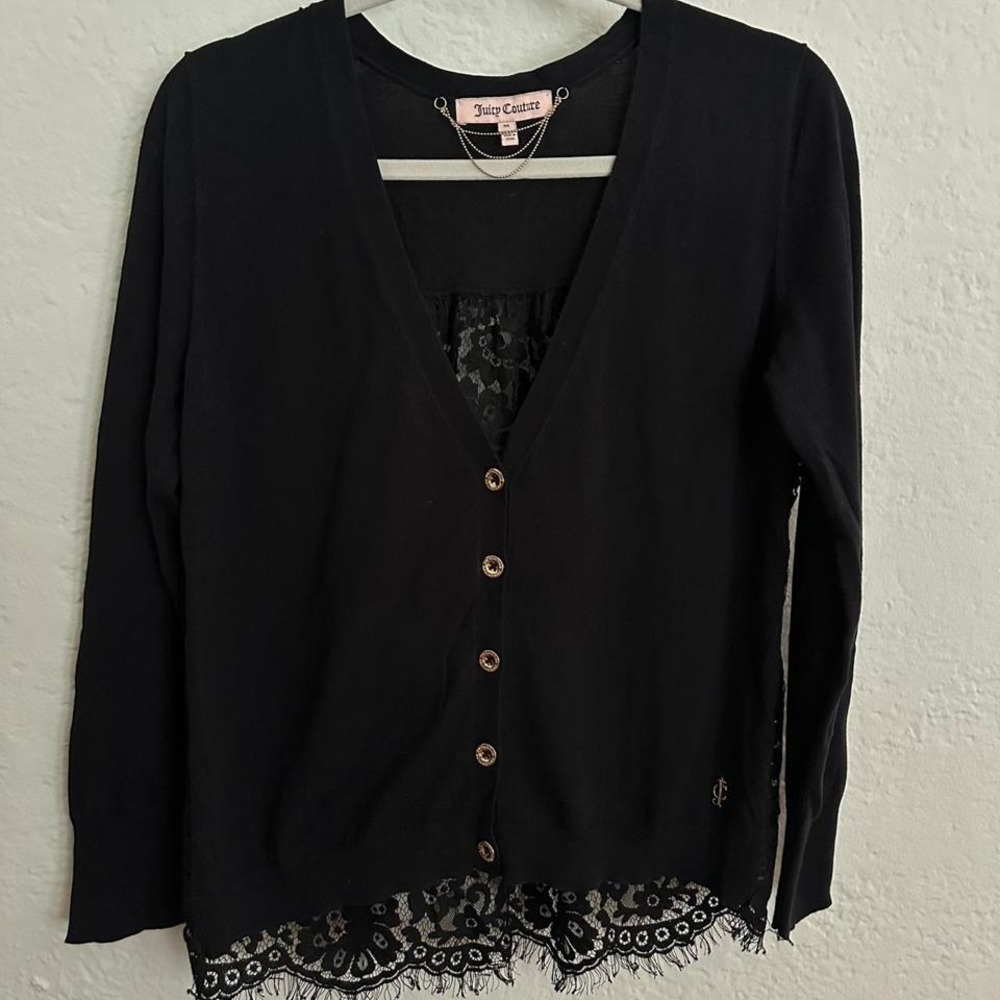 Juicy Couture Black Lace Cardigan - Picture 2 of 7